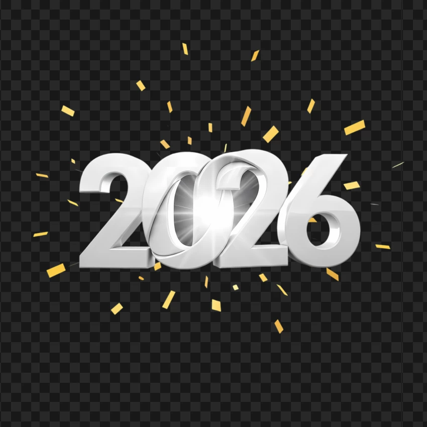 White and gold 2026 celebration design for New Year and holiday season