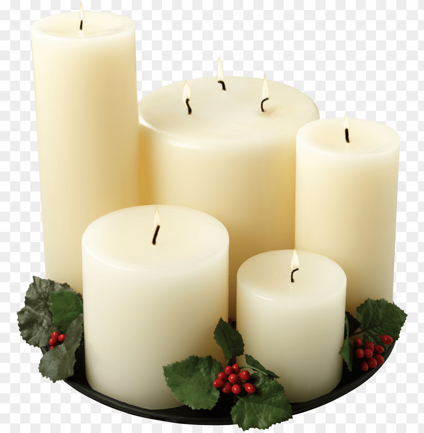 Transparent Background PNG of white candles - Image ID 17609
