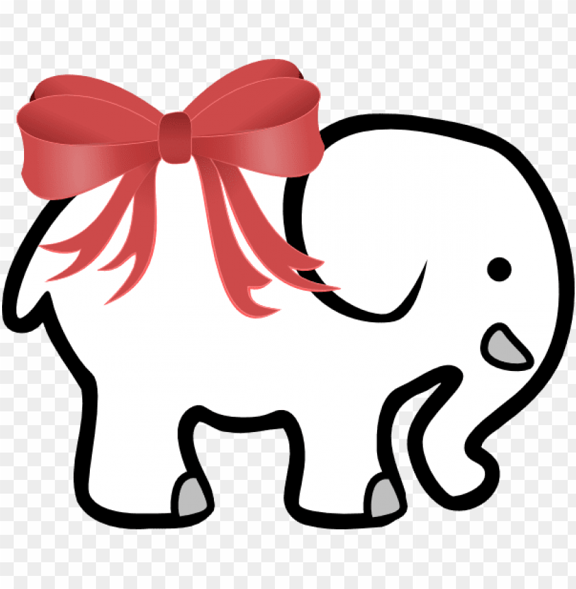 White Elephant With Red Bow Svg S 600 X 493 Png Image With Transparent Background Toppng