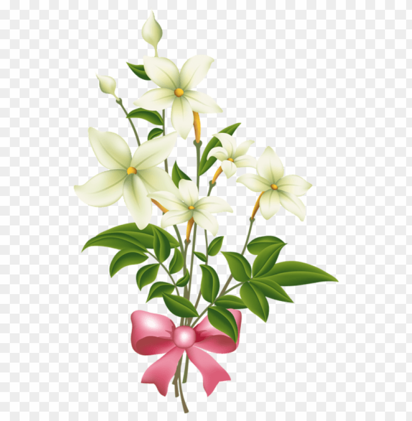 white flowers with pink bow