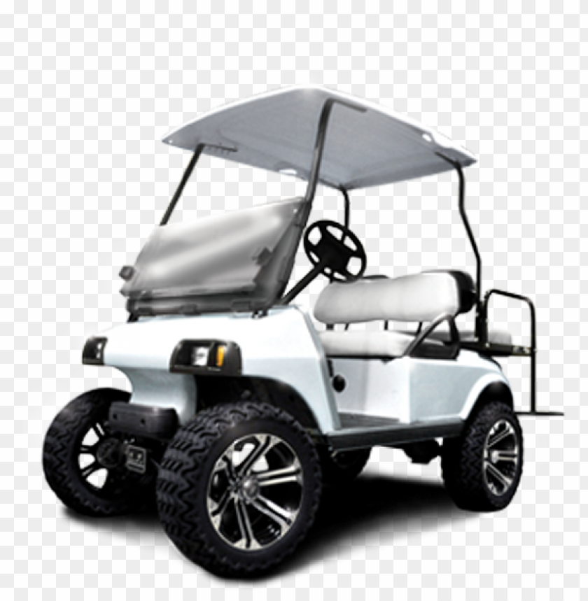 White Golf Buggie  Cart Car Vehicle Corner View PNG Image With Transparent Background