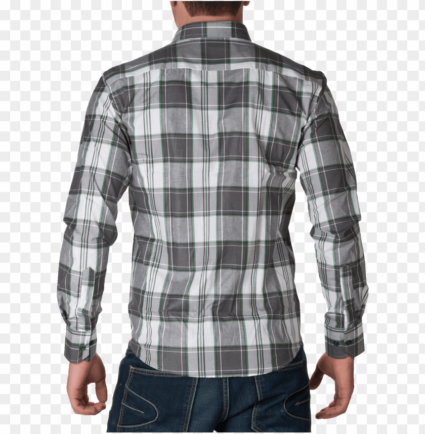 White  Greycheck Full Dress Shirt Png - Free PNG Images