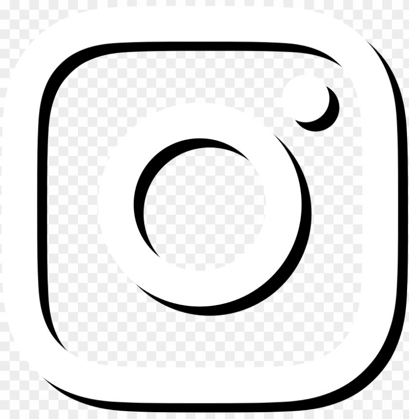 white logo instagram black and white icon PNG image with transparent  background | TOPpng
