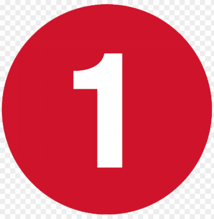 white number 1 in red circle PNG transparent with Clear Background ID 119374