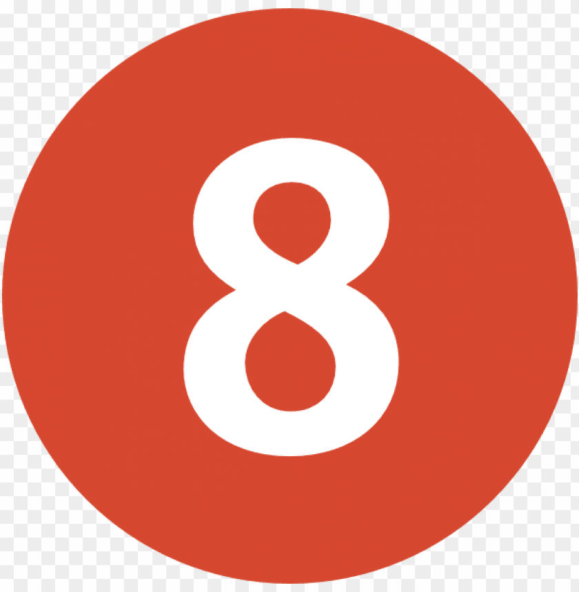 miscellaneous, numbers, white number 8 in orange circle, 