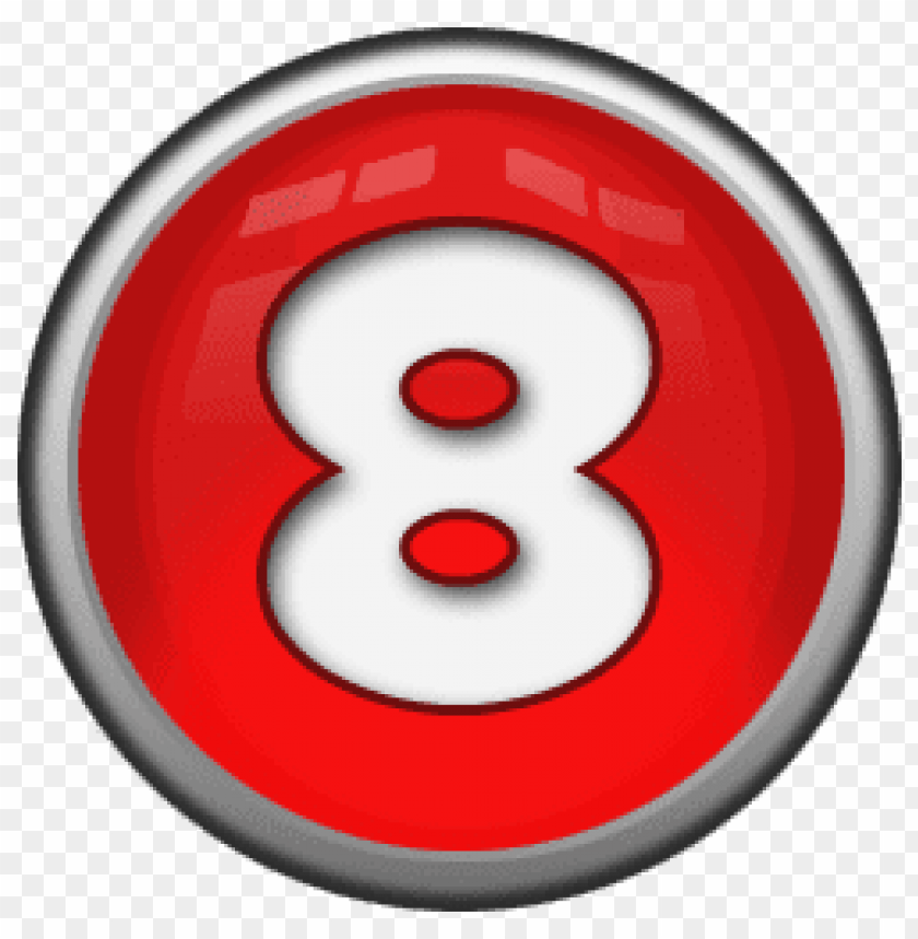 miscellaneous, numbers, white number 8 in red circle, 