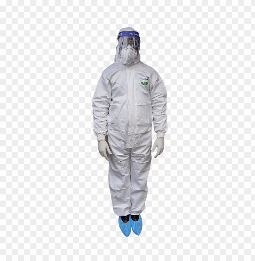 White Protection Suit Against Bacteria And Viruses PNG Image With Transparent Background
