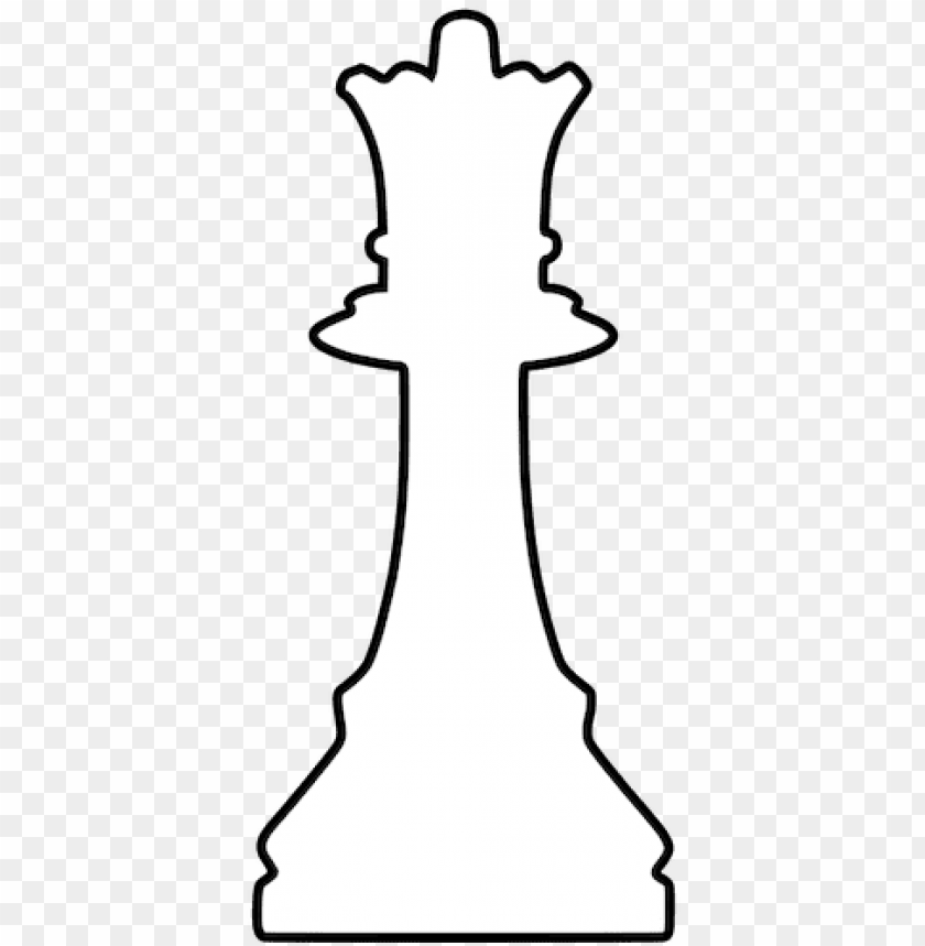 White Silhouette Chess Piece Public Domain Vectors - Queen Chess Piece Clipart PNG Transparent Background