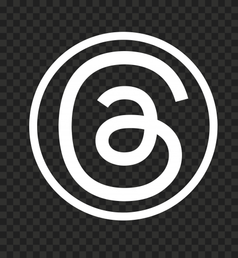 White Threads Logo Icon   Round Outline PNG