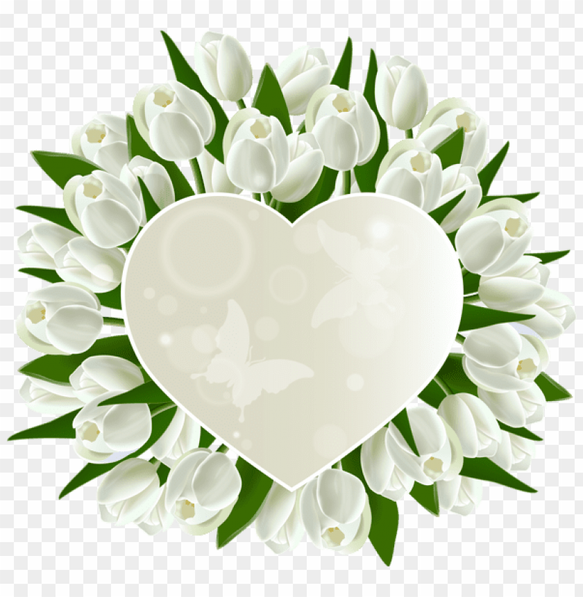 white tulips heart decoration