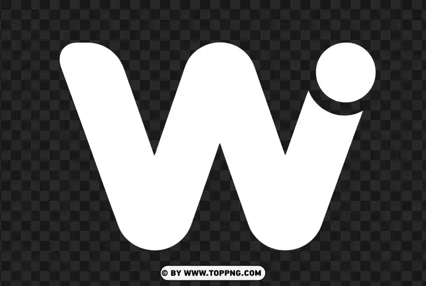 White W Logo With Circle Accent PNG Transparent Background