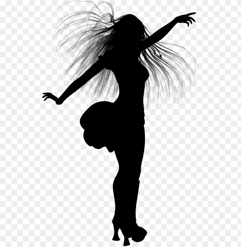 Wild Hair Woman Silhouette - Transparent Woman Silhouette Silhouette PNG Image With Transparent Background