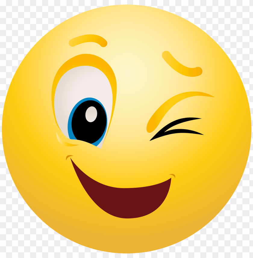 Transparent PNG image featuring winking emoticon - Image ID 33250