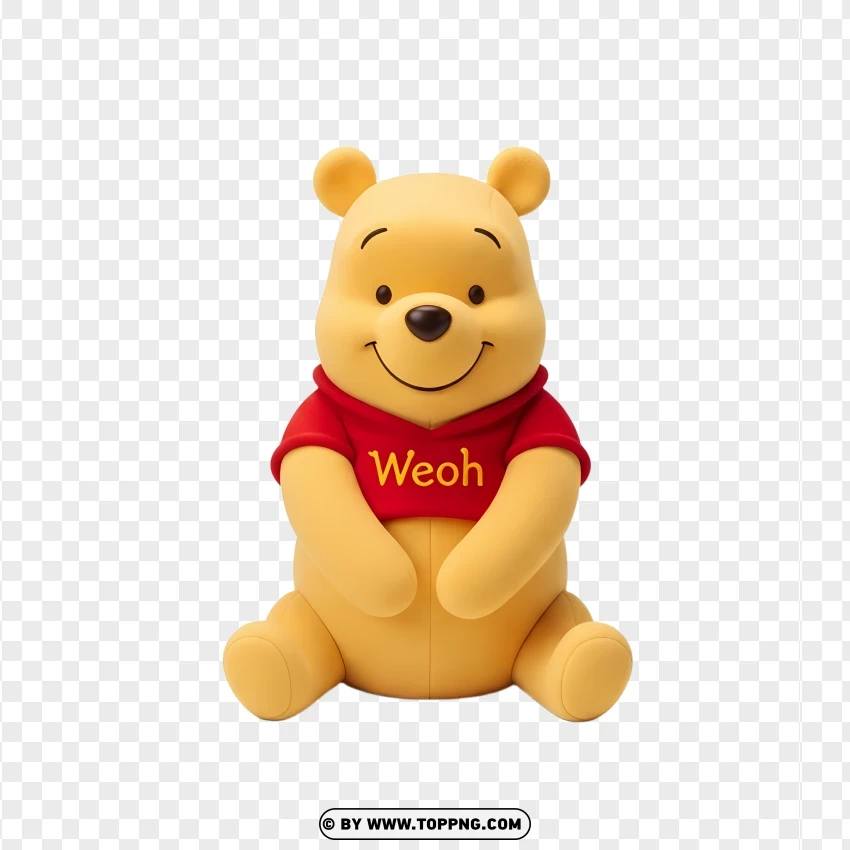 Winnie The Pooh Kawaii Render PNG Transparent Background