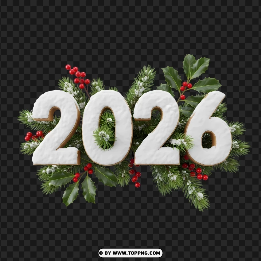 Winter 2026 Design With Pine PNG Transparent Background