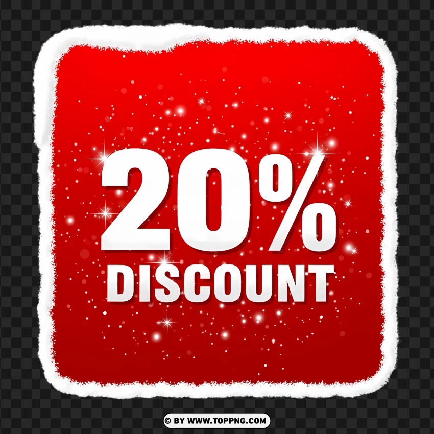 Winter Holiday Sale Tag With 20 Percent Savings PNG Transparent Background