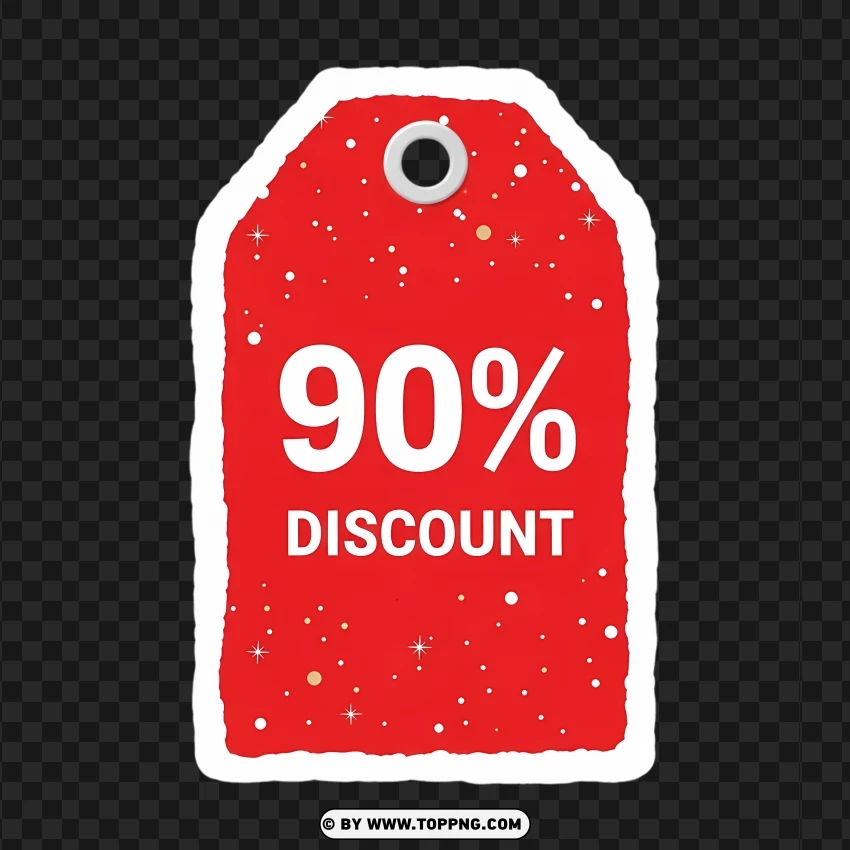 Winter Super Sale Red Label 90% PNG Transparent Background