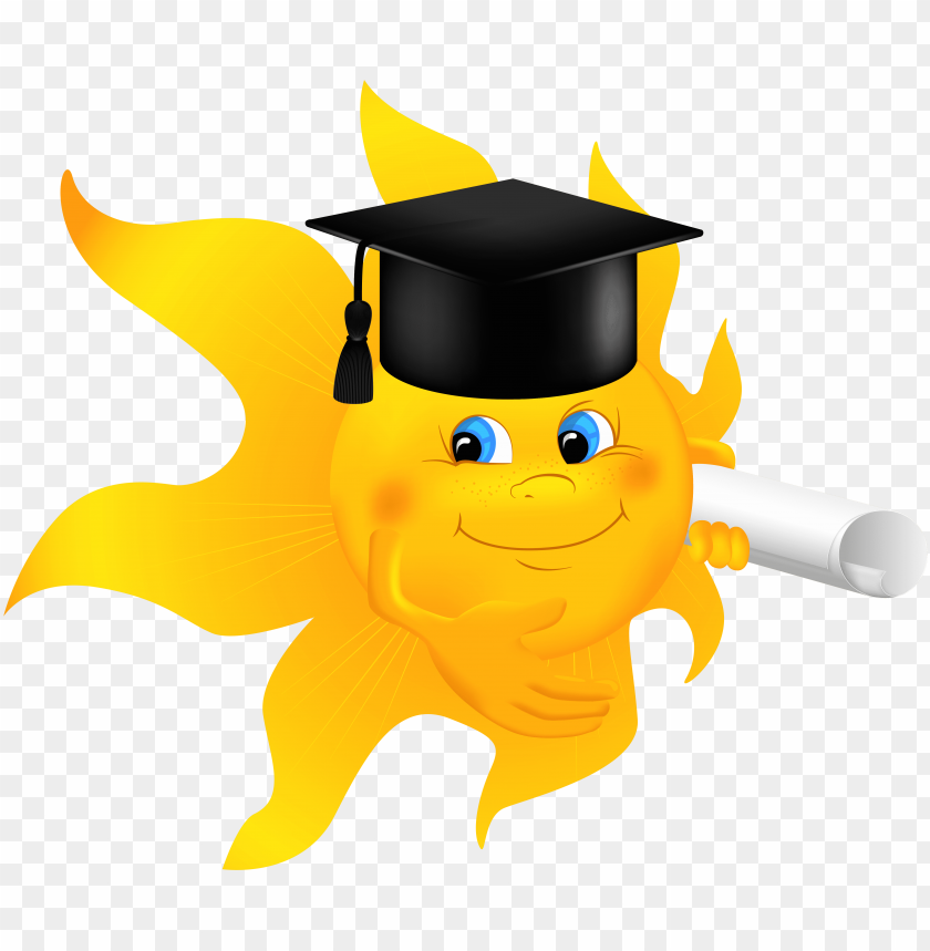 Smiling Sun Graduate with Diploma