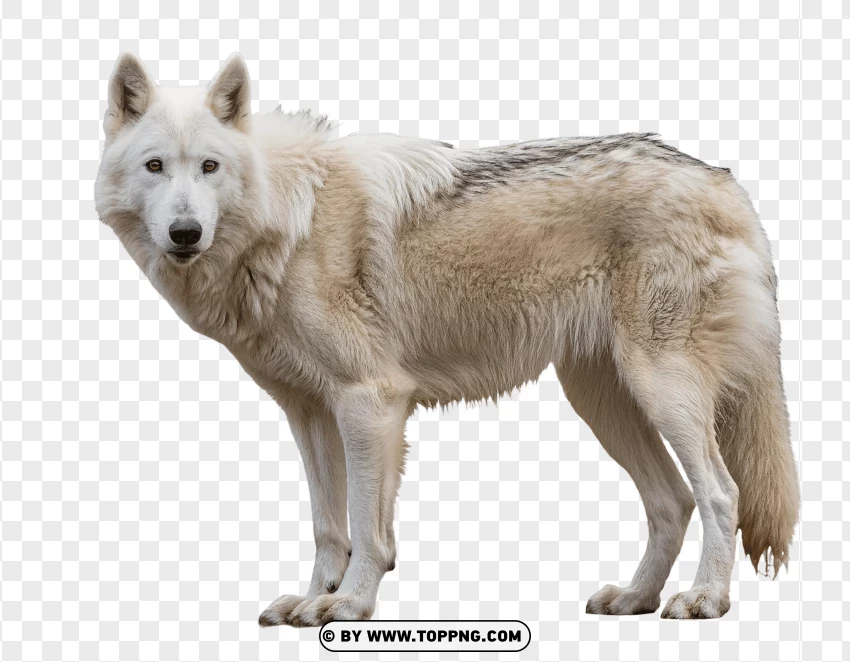 Single White Wolf PNG Transparent Background