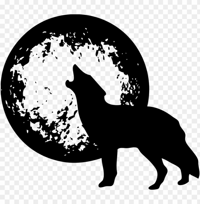 wolves and moon - wolf howling at moon transparent PNG image with transparent background@toppng.com