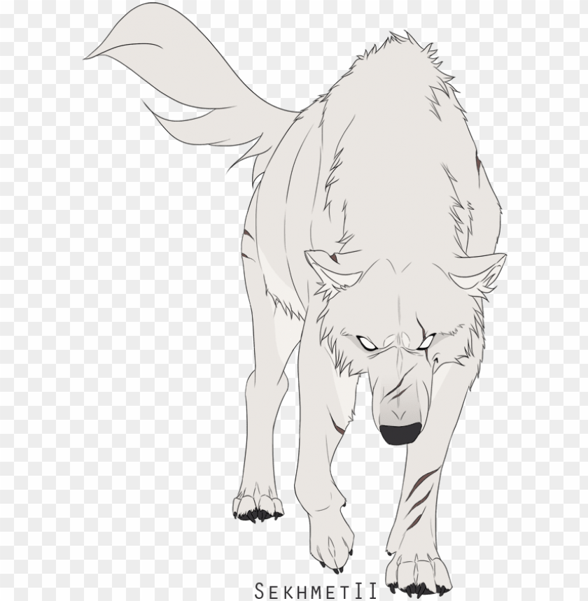 angry anime wolf drawing