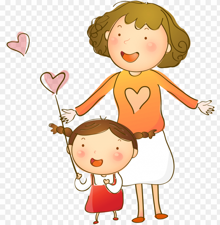 woman cartoon mothers day illustration - amor a la familia, mother day