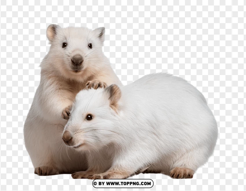 Pair Of Wombats Sitting PNG Transparent Background