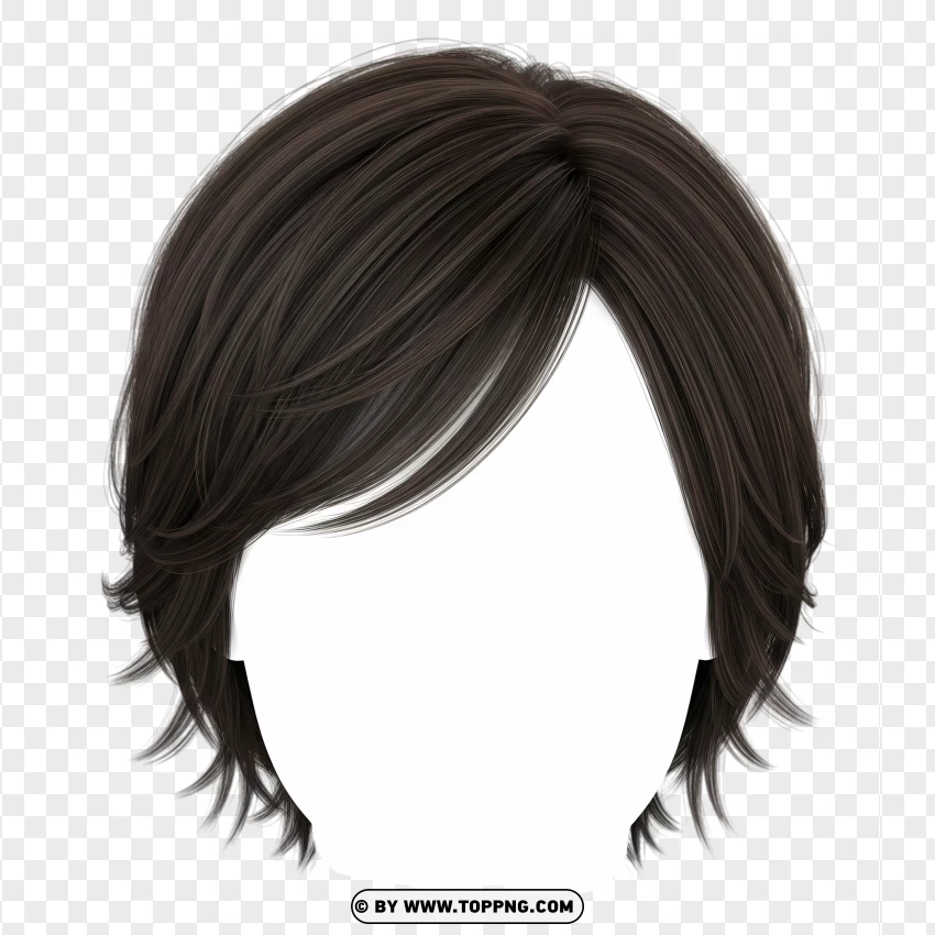 Front view of women's pixie cut – black, textured layers