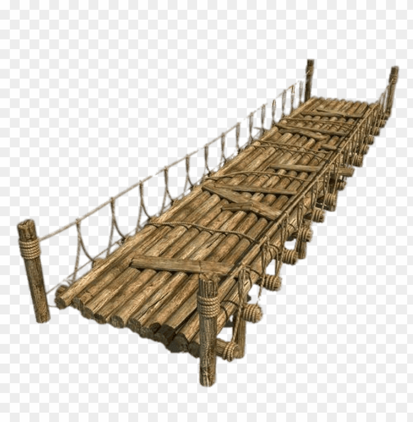 Transparent PNG image Of wooden bridge with rope - Image ID 67307