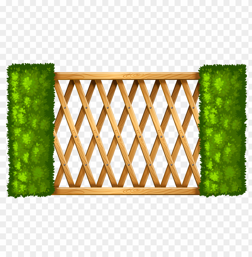 wooden fence with plants clipart png photo - 32766