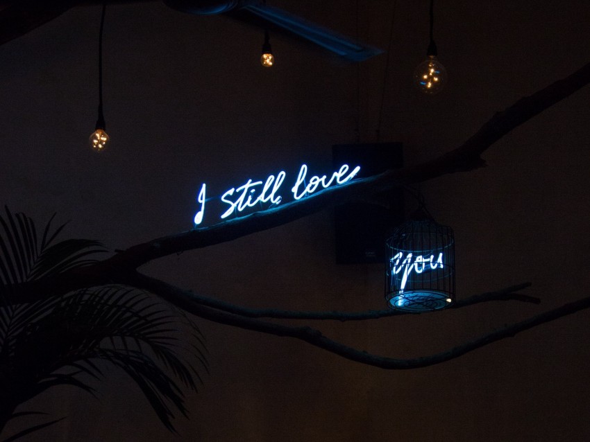 words, love, neon, glow, dark