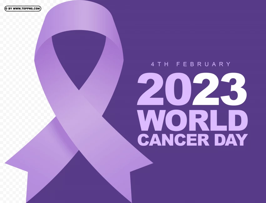 World Cancer Day 2023 Card Purple Design Image Png