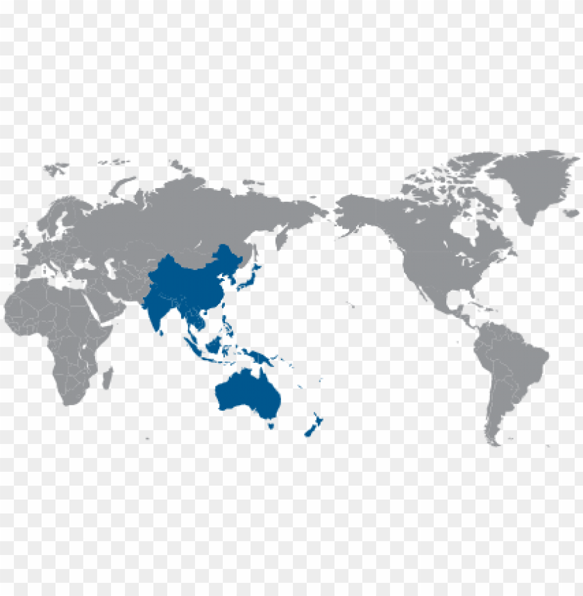 World Map Highlighting Asia Pacific - World Map Highlighting India And Japa PNG Transparent Background