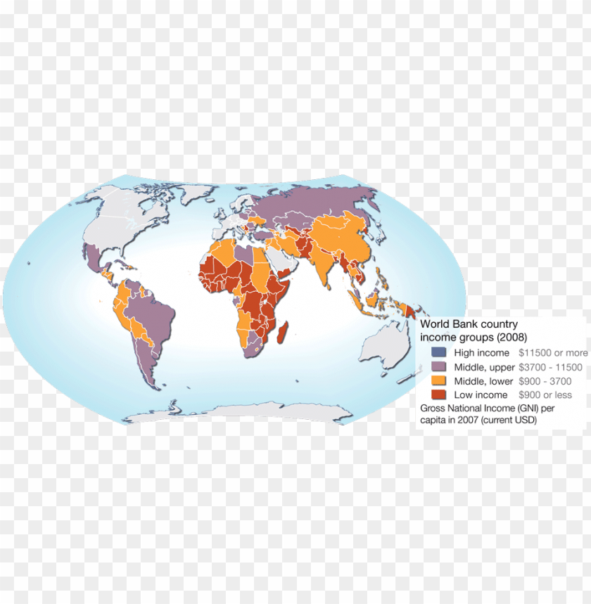 world map with world bank country income groups gross national income ma PNG transparent with Clear Background ID 289843