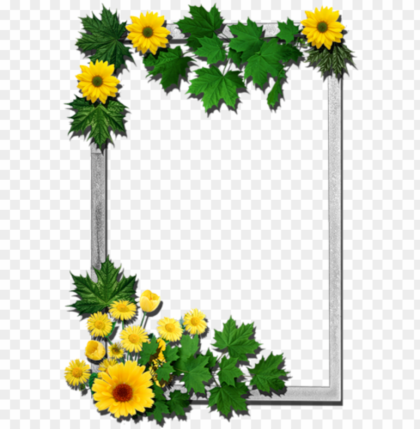 written by dreamland in frames rectangular-flowers - yellow flower frame  PNG image with transparent background | TOPpng