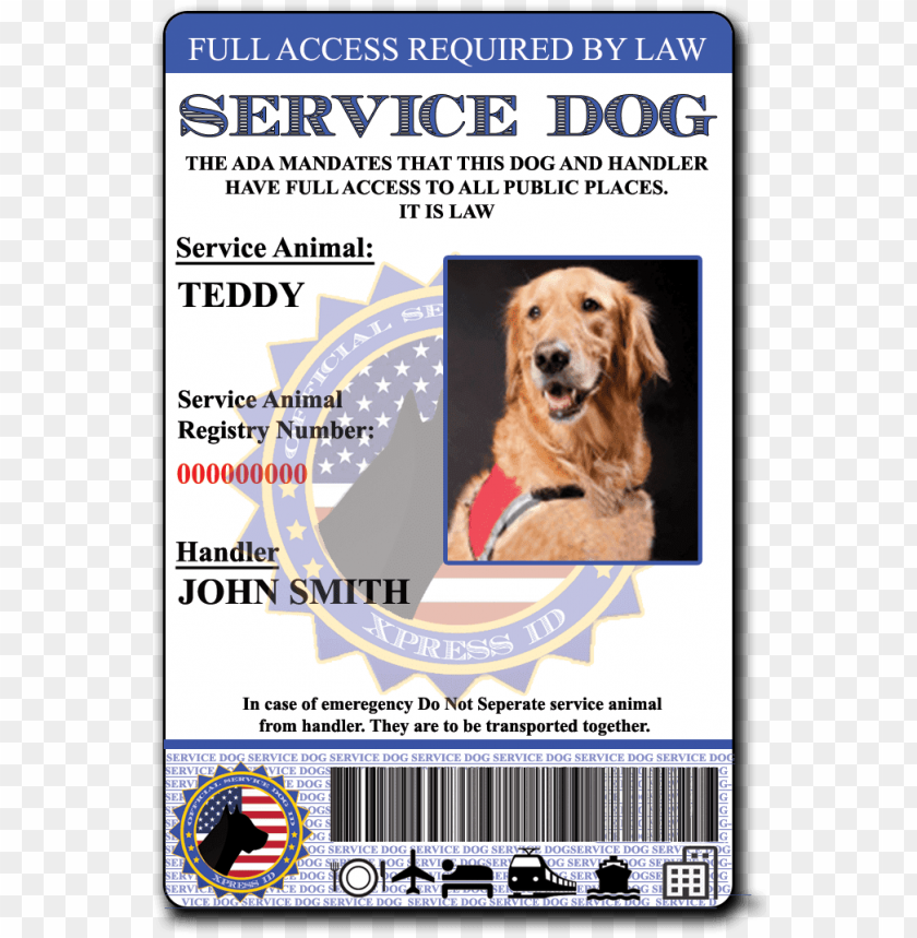 Free Emotional Support Animal Id Card Template Printable Templates