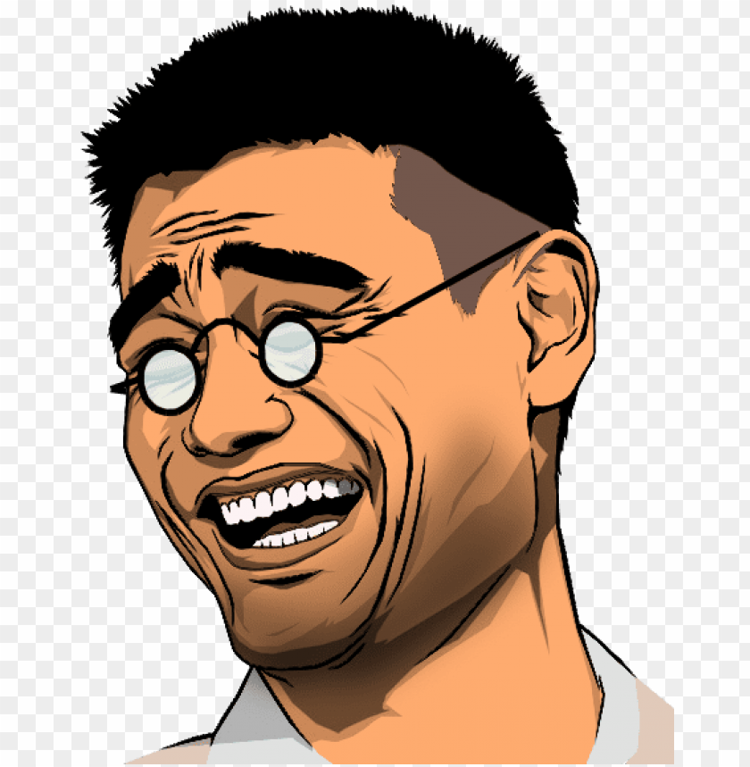 yao ming meme png - asian guy meme laughing black and white 2-piece dual PNG image with transparent background@toppng.com