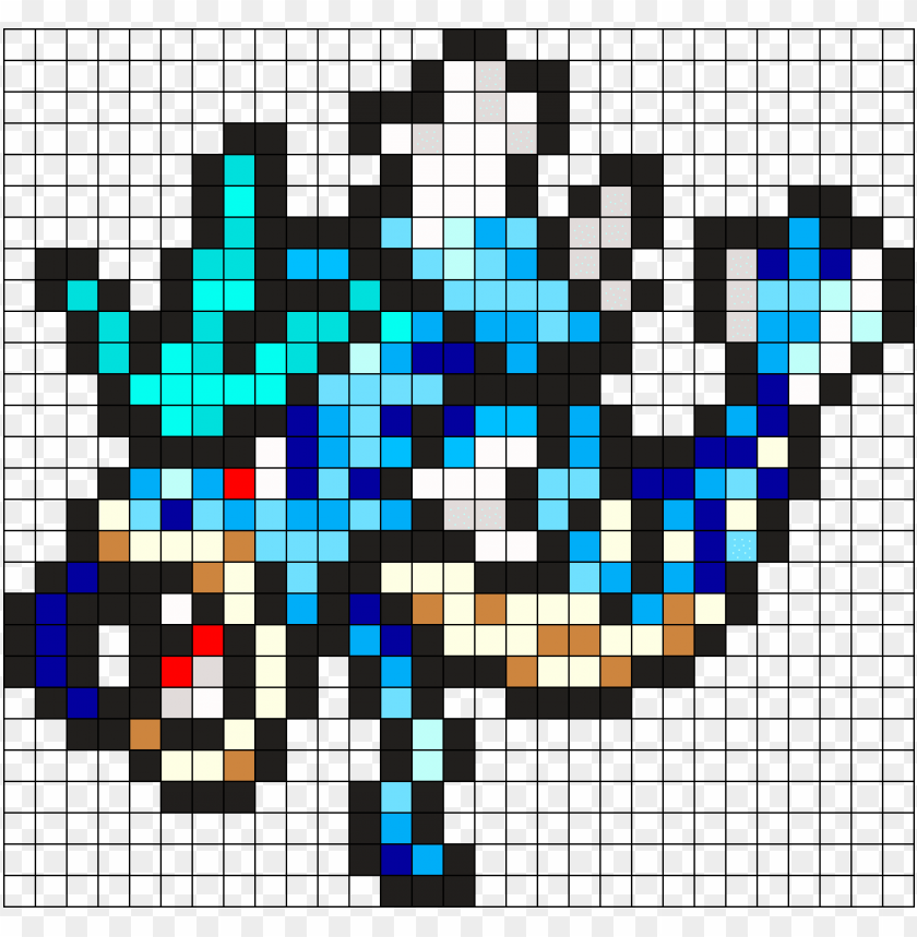 Yarados Pokemon Bead Pattern Perler Bead Pattern / - Pixel Art Pokemon Gyarados PNG Image With Transparent Background