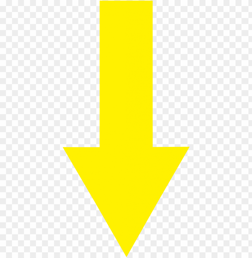 yellow arrow, down arrow, arrow pointing down, north arrow, long arrow, arrow clipart