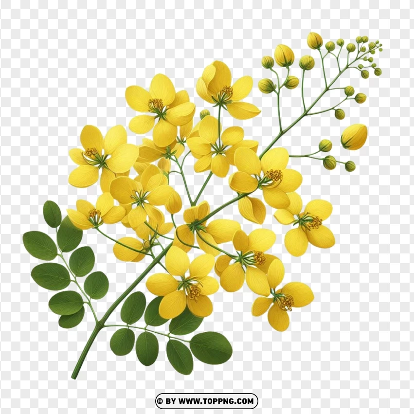 Cassia Fistula,Branch,Flowering,