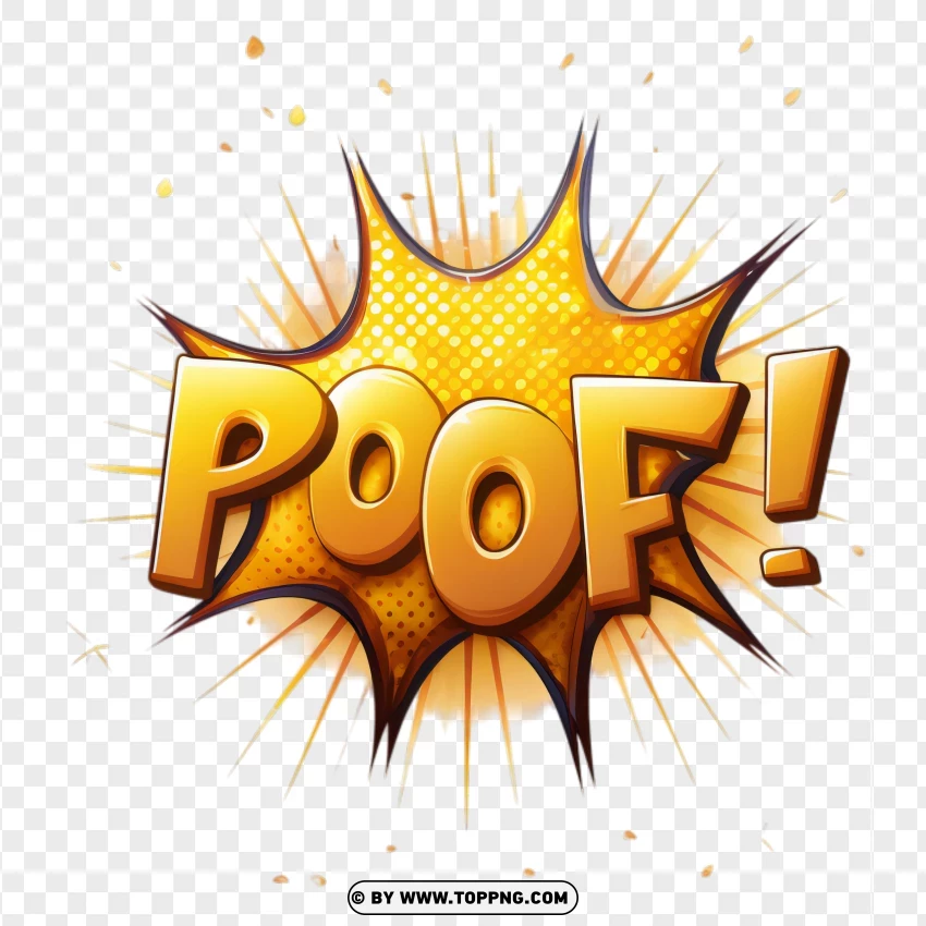 Yellow Comic Poof With Sparkling Effects PNG Transparent Background