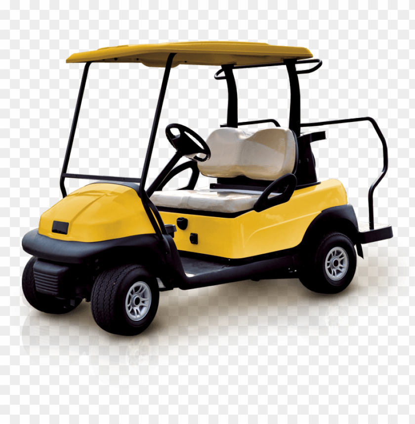free PNG yellow electric golf buggy cart PNG image with transparent background PNG images transparent