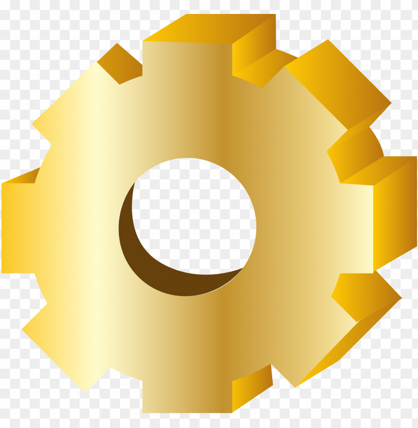 yellow gold 3d gear wheel PNG image with transparent background@toppng.com