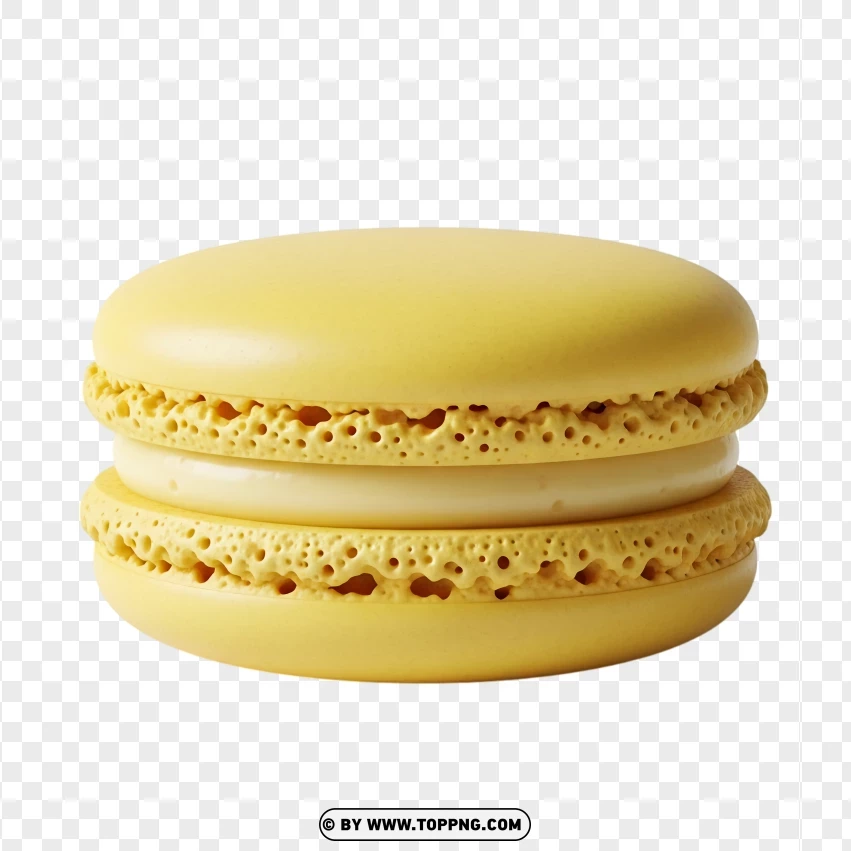 Yellow Macaron Sweet Dessert PNG Transparent Background