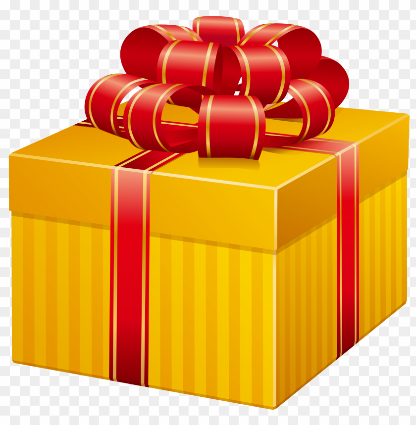 yellow present box clipart png photo - 33530