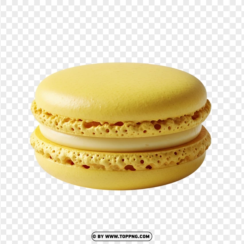 Yellow Sweet Macaron Treat PNG Transparent Background