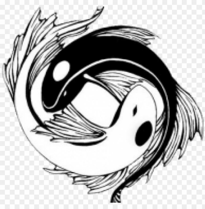 yin yang, yin yang symbol, ying yang, fish silhouette, skull tattoo, koi fish