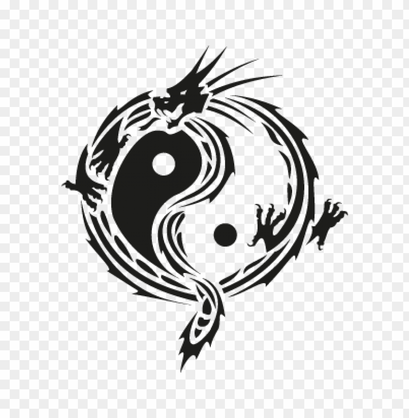  yin yang dragon vector logo free - 462926