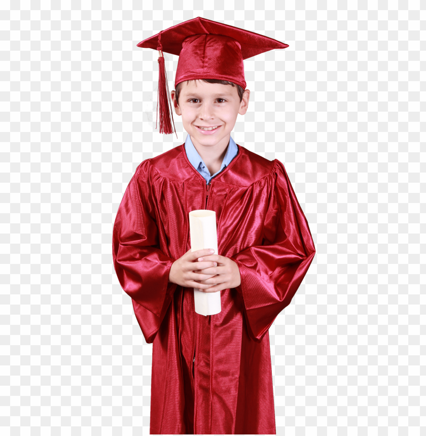 young boy wearing red graduation gown png - Free PNG Images