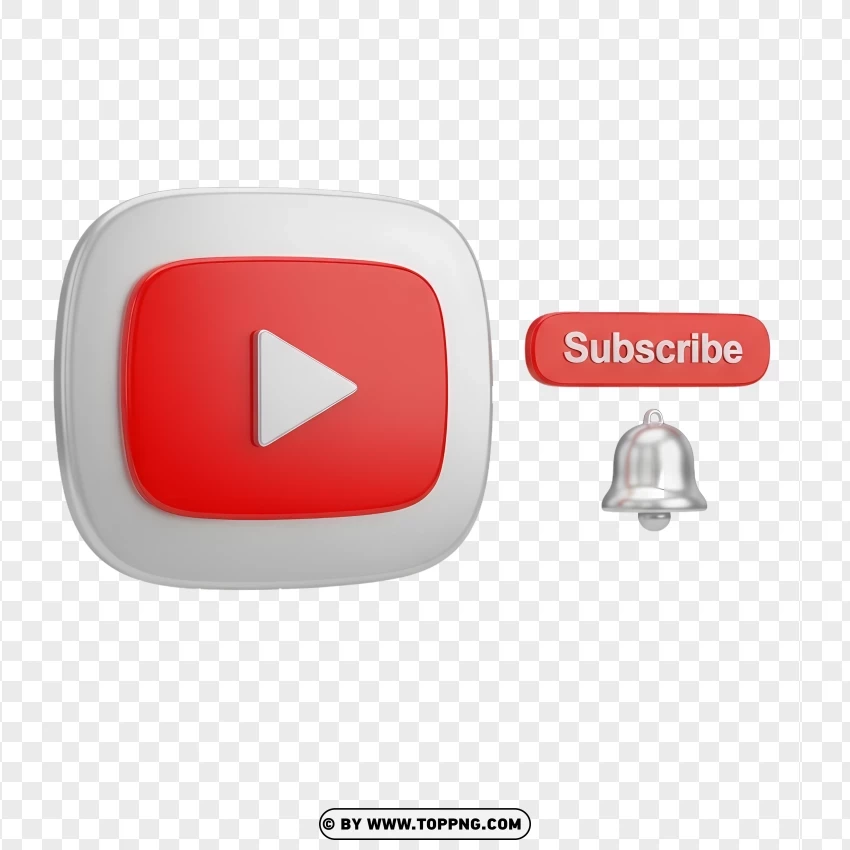 Youtube Logo With Red Subscribe Alert PNG Transparent Background